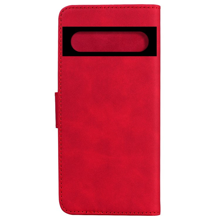 For Google Pixel 7 5G Cute Butterfly Pattern Printing PU Leather Case Wallet Sand Magnetic Closure Shockproof Flip Folio Cover - Red