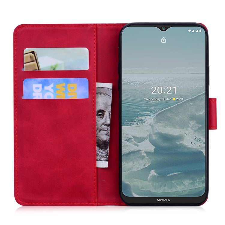 For Google Pixel 7 5G Cute Butterfly Pattern Printing PU Leather Case Wallet Sand Magnetic Closure Shockproof Flip Folio Cover - Red