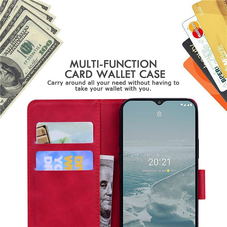 For Google Pixel 7 5G Cute Butterfly Pattern Printing PU Leather Case Wallet Sand Magnetic Closure Shockproof Flip Folio Cover - Red