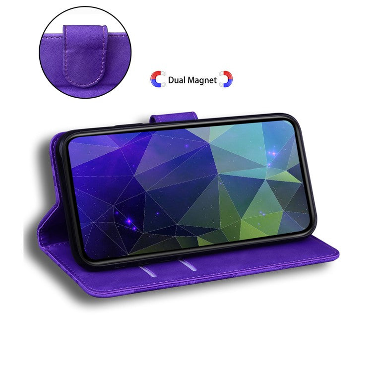 For Google Pixel 7 5G Flip Book PU Leather Wallet-Style Phone Case Stand Feature TPU Shockproof Interior Cover Shell - Purple