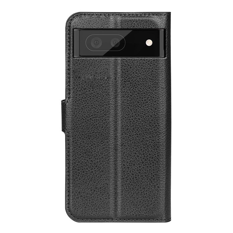 For Google Pixel 7 5G PU Leather Phone Case Wallet Stand Litchi Texture Full Protection Shell - Black