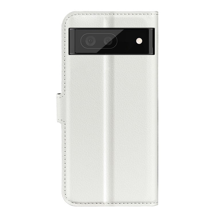 For Google Pixel 7 5G PU Leather Phone Case Wallet Stand Litchi Texture Full Protection Shell - White