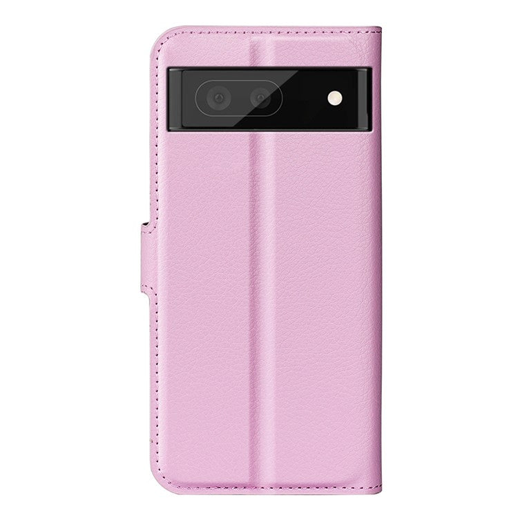 For Google Pixel 7 5G PU Leather Phone Case Wallet Stand Litchi Texture Full Protection Shell - Pink