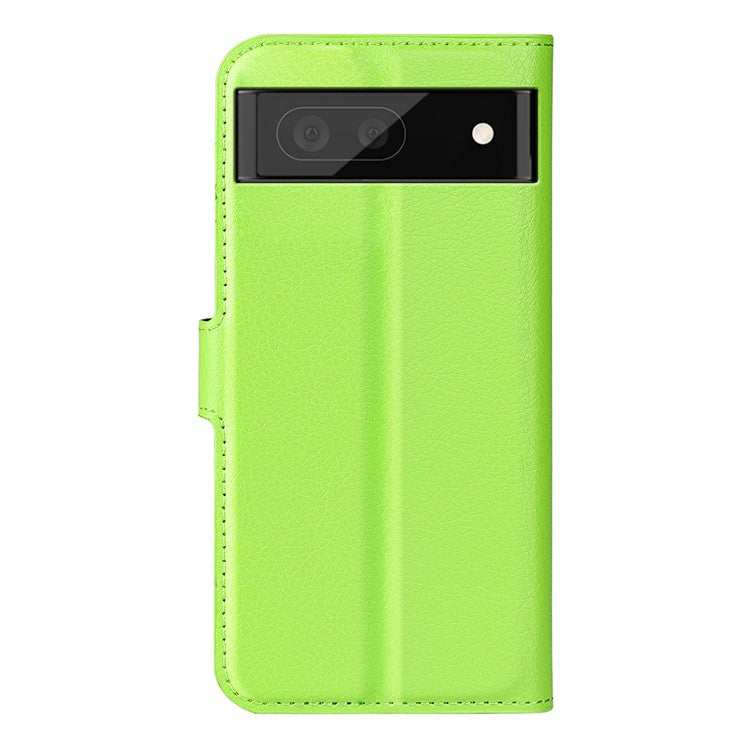 For Google Pixel 7 5G PU Leather Phone Case Wallet Stand Litchi Texture Full Protection Shell - Green