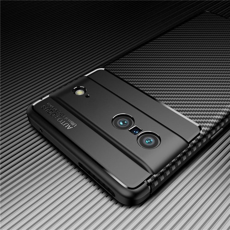 For Google Pixel 7 Carbon Fiber Texture Case Lightweight Soft TPU Shock Absorption Cover - Black