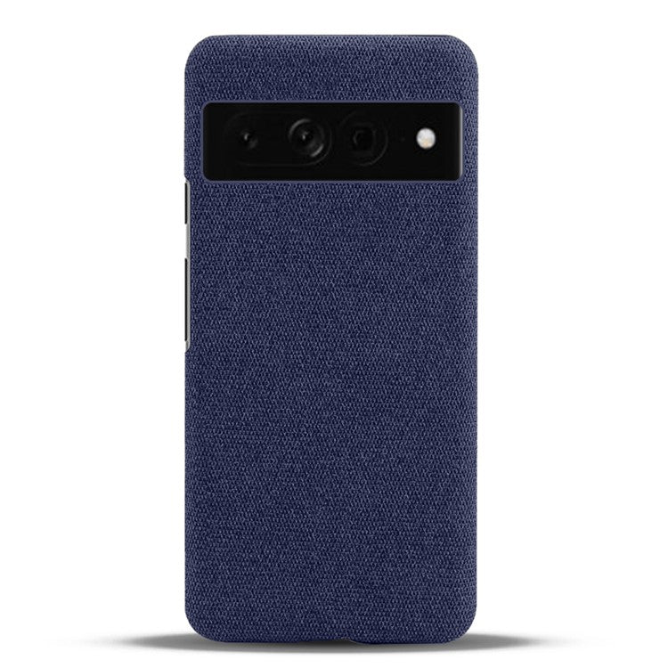 For Google Pixel 7 Pro 5G Solid Color Cloth Texture Protective Shell Anti-scratch Hard PC Phone Case - Blue