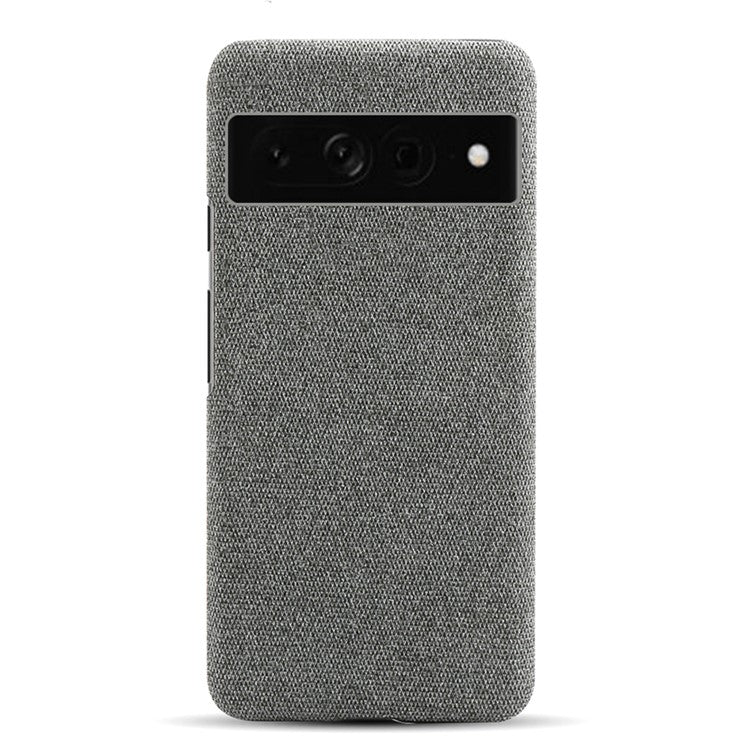 For Google Pixel 7 Pro 5G Solid Color Cloth Texture Protective Shell Anti-scratch Hard PC Phone Case - Grey