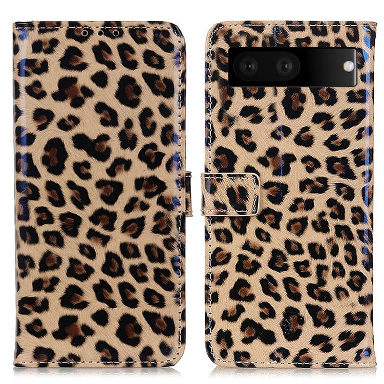 For Google Pixel 7 Leopard Pattern PU Leather Cover Wallet Stand Full Protection Magnetic Flip Case