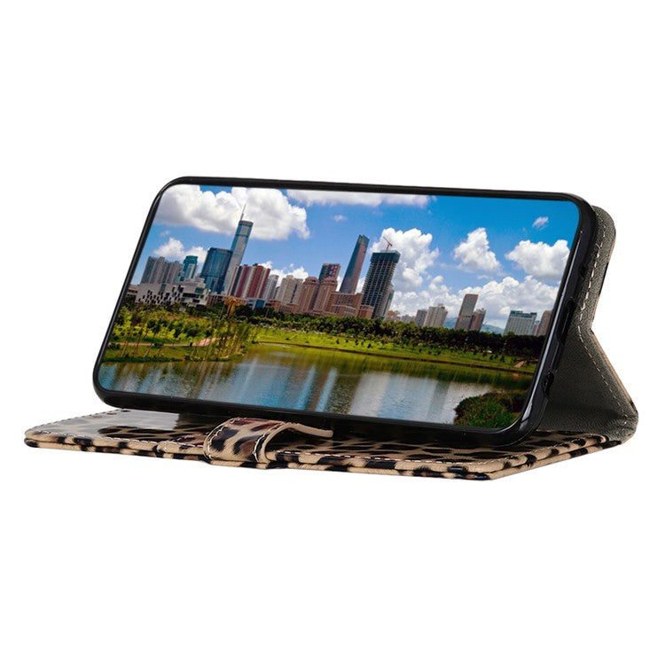 For Google Pixel 7 Leopard Pattern PU Leather Cover Wallet Stand Full Protection Magnetic Flip Case