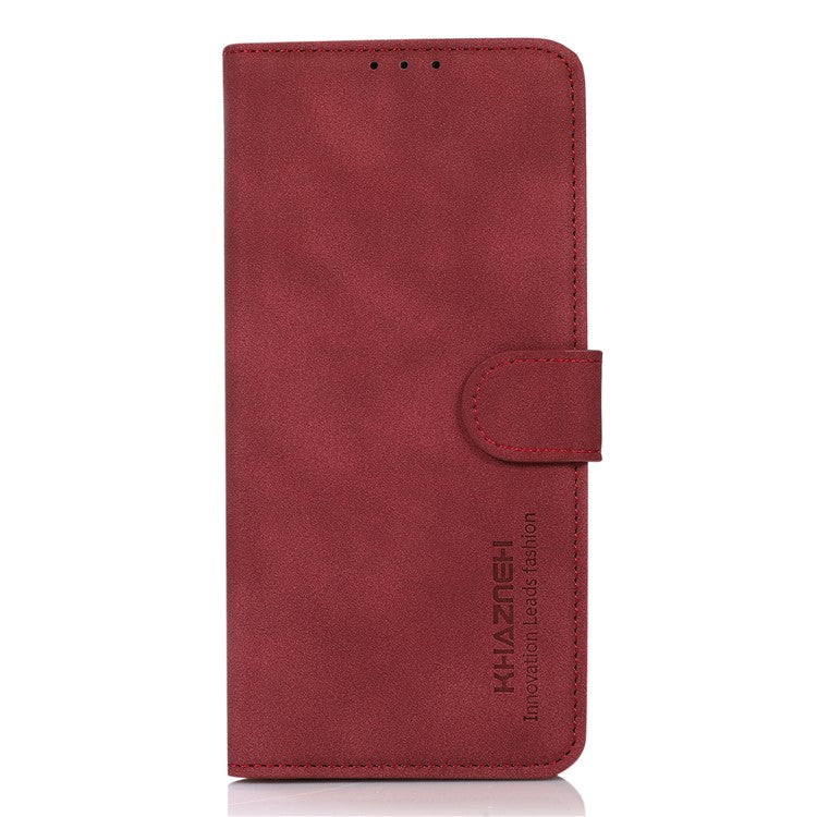 KHAZNEH Wallet Phone Case for Google Pixel 7, Textured PU Leather Magnetic Closure Stand Shockproof Flip Cover - Red