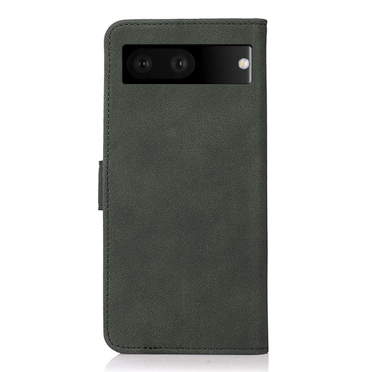 KHAZNEH Wallet Phone Case for Google Pixel 7, Textured PU Leather Magnetic Closure Stand Shockproof Flip Cover - Green