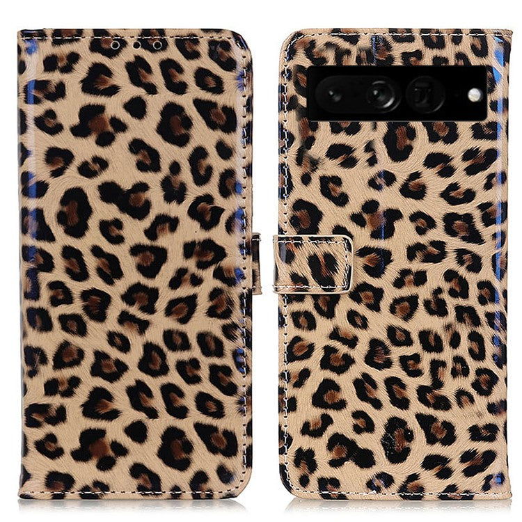 For Google Pixel 7 Pro 5G Leopard Pattern Wallet Design Flip PU Leather Cover Stand Function Anti-Drop Protective Case