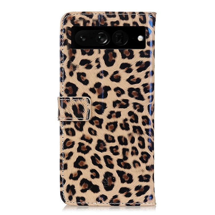 For Google Pixel 7 Pro 5G Leopard Pattern Wallet Design Flip PU Leather Cover Stand Function Anti-Drop Protective Case