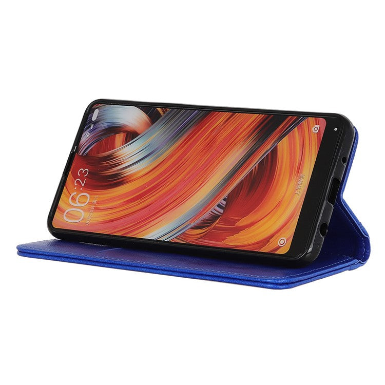 For Google Pixel 7 Pro 5G Litchi Texture Magnetic Auto-absorbed Phone Case Split Leather Stand Wallet Cellphone Cover - Blue