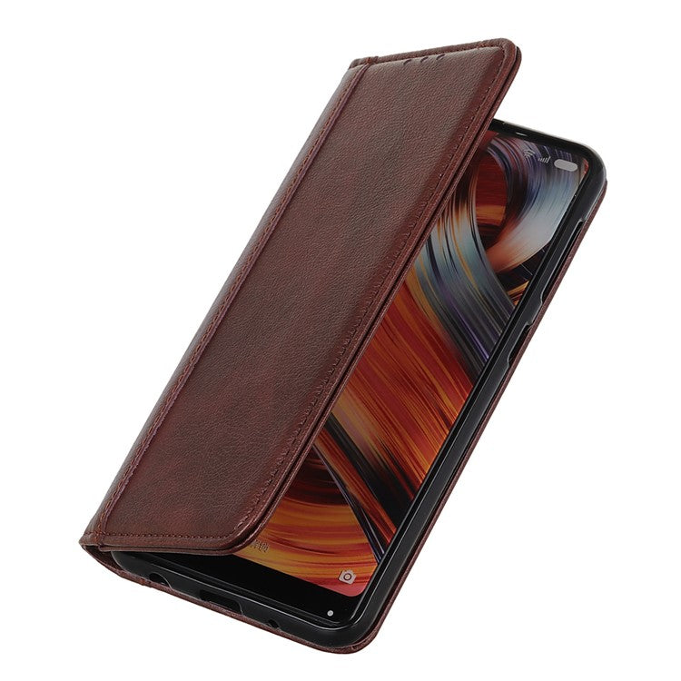 For Google Pixel 7 Pro 5G Litchi Texture Magnetic Auto-absorbed Phone Case Split Leather Stand Wallet Cellphone Cover - Brown