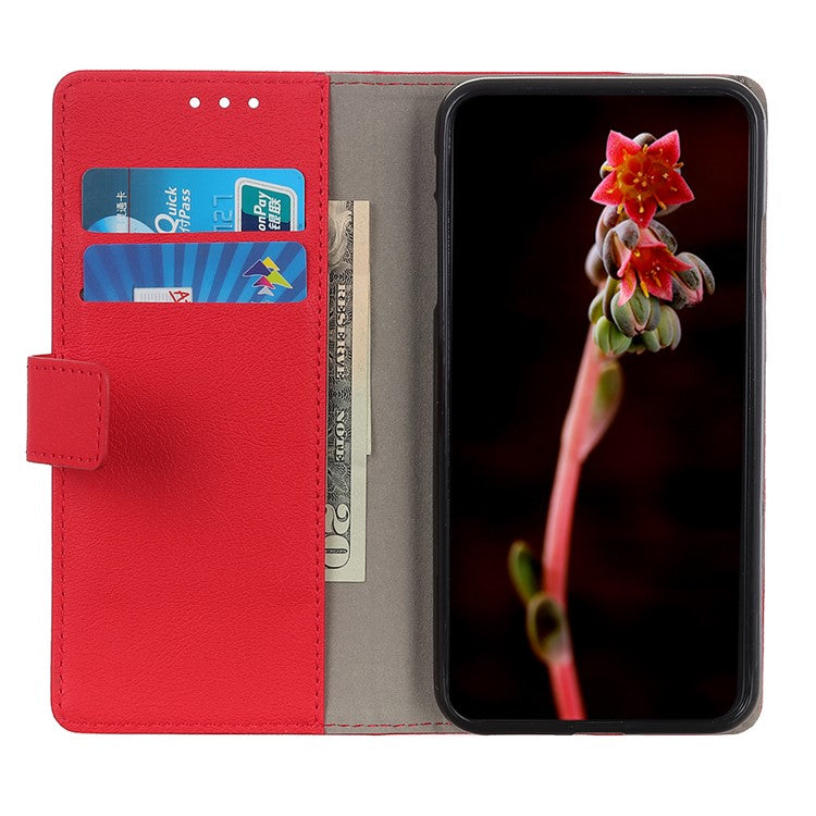 For Google Pixel 7 Pro 5G PU Leather Flip Protective Phone Case Stand Design Full Body Protection Wallet Cover - Red