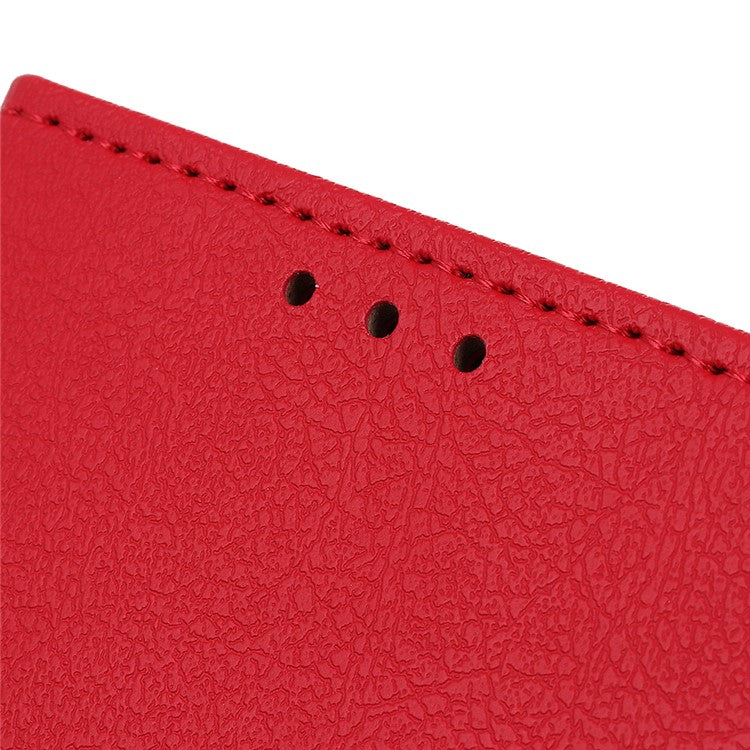 For Google Pixel 7 Pro 5G PU Leather Flip Protective Phone Case Stand Design Full Body Protection Wallet Cover - Red