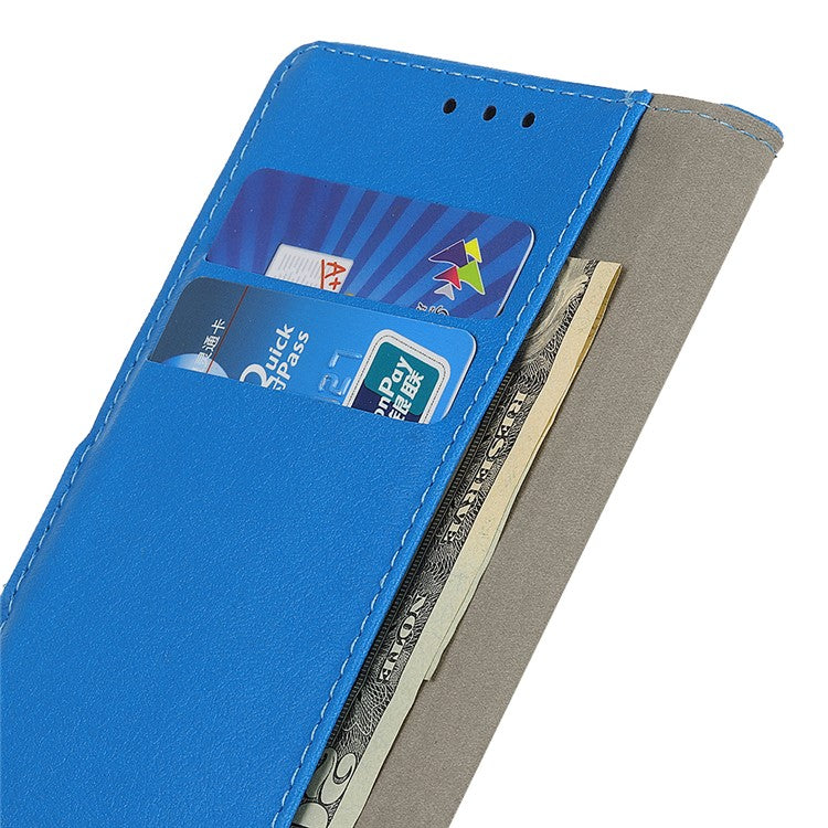 For Google Pixel 7 Pro 5G PU Leather Flip Protective Phone Case Stand Design Full Body Protection Wallet Cover - Blue