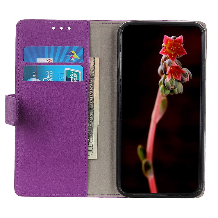 For Google Pixel 7 Pro 5G PU Leather Flip Protective Phone Case Stand Design Full Body Protection Wallet Cover - Purple