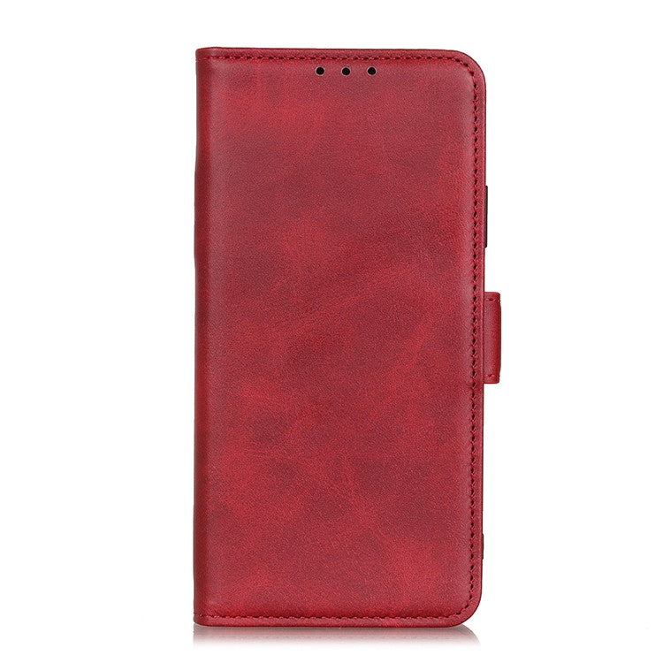 For Google Pixel 7 Textured PU Leather Case Wallet Stand Function Shockproof Soft TPU Case with Dual Magnetic Clasp - Red