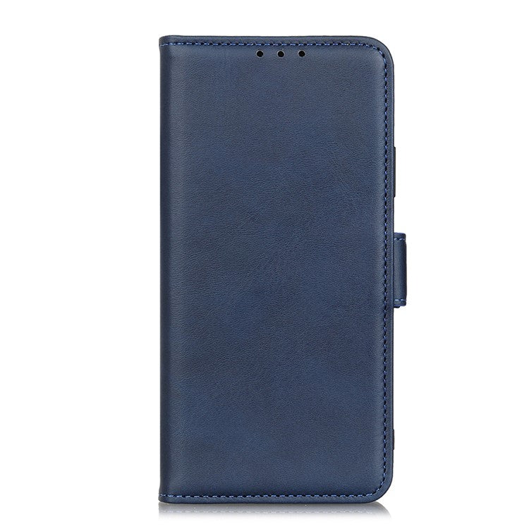 For Google Pixel 7 Textured PU Leather Case Wallet Stand Function Shockproof Soft TPU Case with Dual Magnetic Clasp - Blue