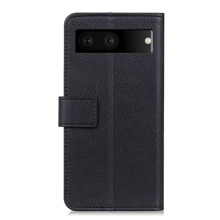 For Google Pixel 7 Wallet Flip Cover PU Leather Folio Adjustable Stand Magnetic Closure Protective Case - Black