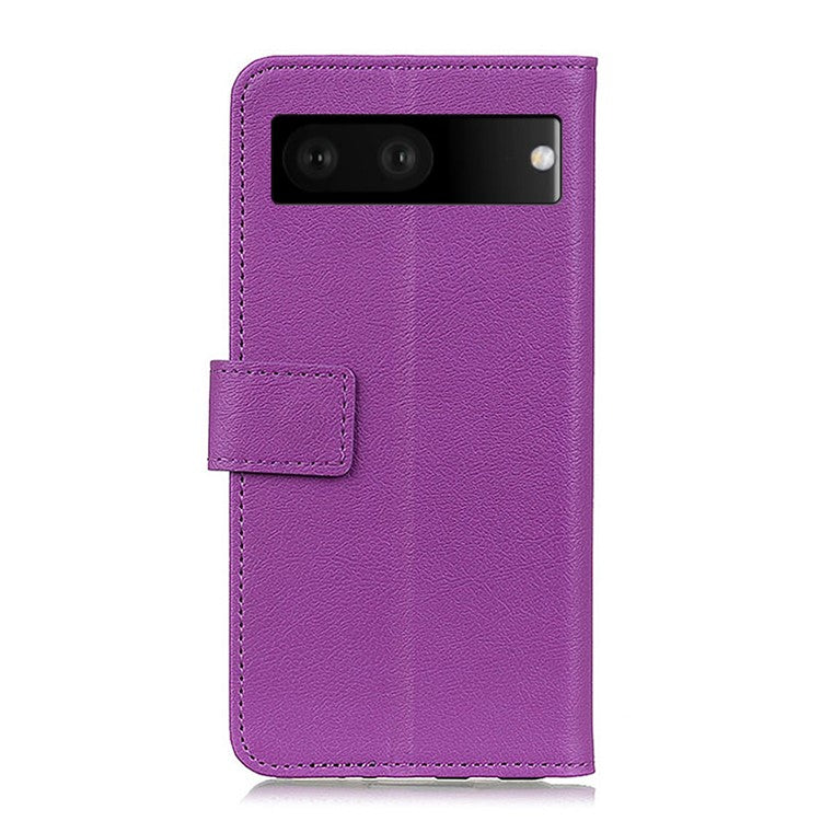 For Google Pixel 7 Wallet Flip Cover PU Leather Folio Adjustable Stand Magnetic Closure Protective Case - Purple