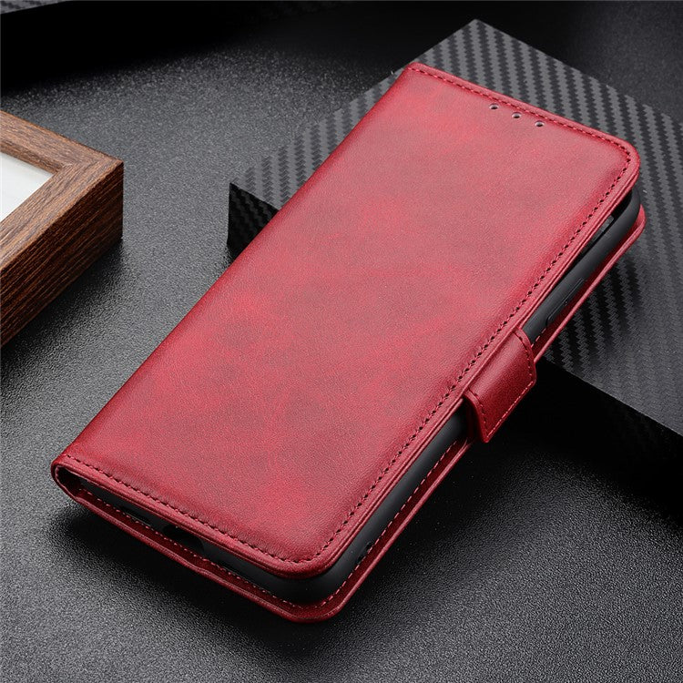 For Google Pixel 7 Pro 5G Stand Folio Design Wallet Flip Cover Textured PU Leather Case Shockproof TPU Inner Shell Phone Case - Red