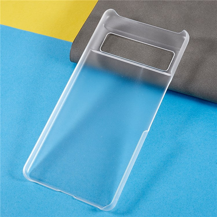 For Google Pixel 7 Phone Back Case Glossy Surface Rubberized Hard PC Anti-Scratch Protective Phone Cover - Transparent