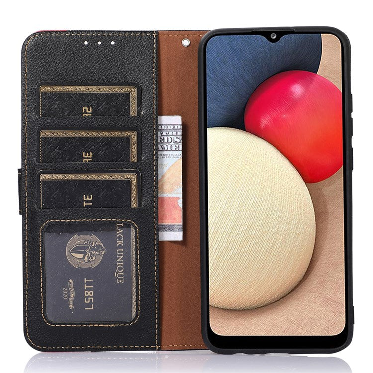 KHAZNEH For Google Pixel 7 Pro 5G Anti-scratch Phone Shell Litchi Texture Wallet Cover RFID Blocking PU Leather Stand Case with Strap - Black