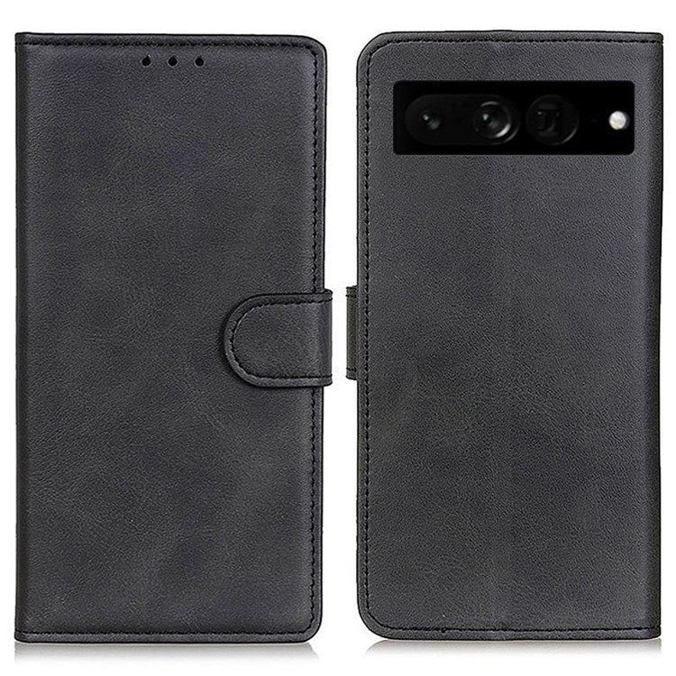 For Google Pixel 7 Pro 5G Foldable Drop-proof Stand Function Leather Wallet Case Magnetic Closing Phone Shell - Black