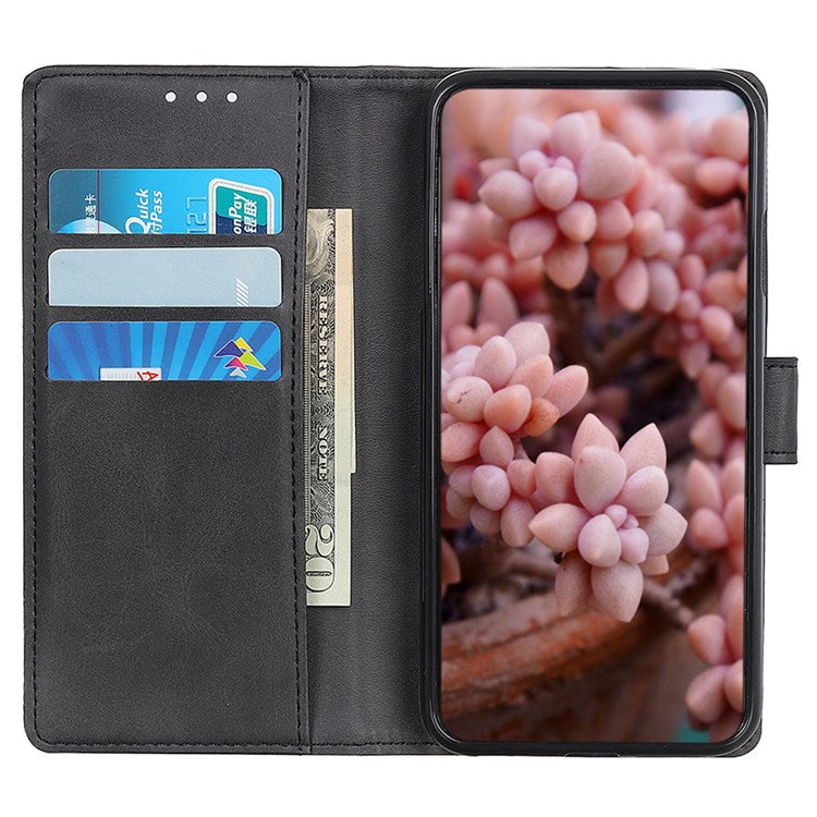 For Google Pixel 7 Pro 5G Foldable Drop-proof Stand Function Leather Wallet Case Magnetic Closing Phone Shell - Black