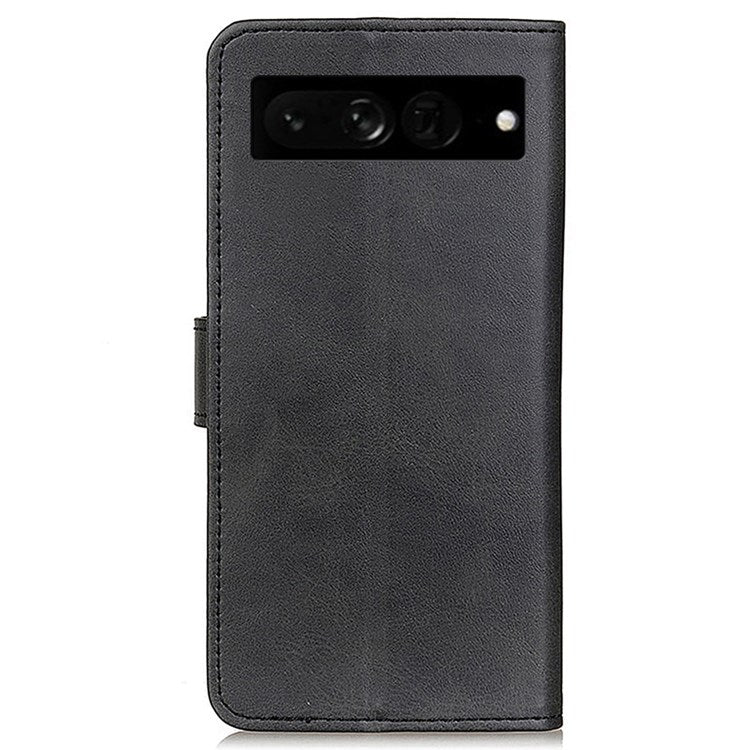 For Google Pixel 7 Pro 5G Foldable Drop-proof Stand Function Leather Wallet Case Magnetic Closing Phone Shell - Black