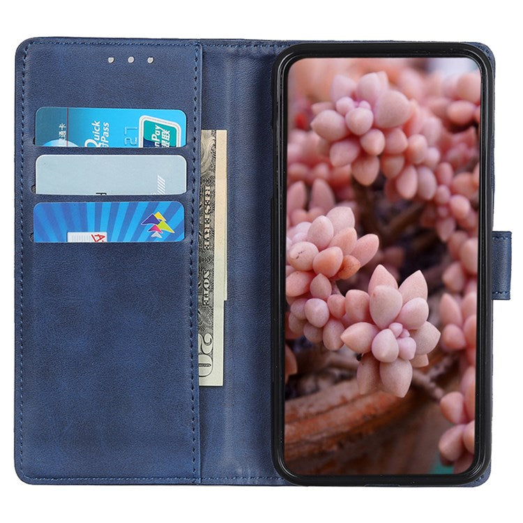 For Google Pixel 7 Pro 5G Foldable Drop-proof Stand Function Leather Wallet Case Magnetic Closing Phone Shell - Blue