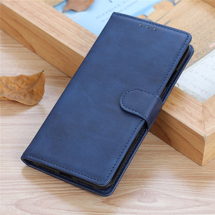 For Google Pixel 7 Pro 5G Foldable Drop-proof Stand Function Leather Wallet Case Magnetic Closing Phone Shell - Blue