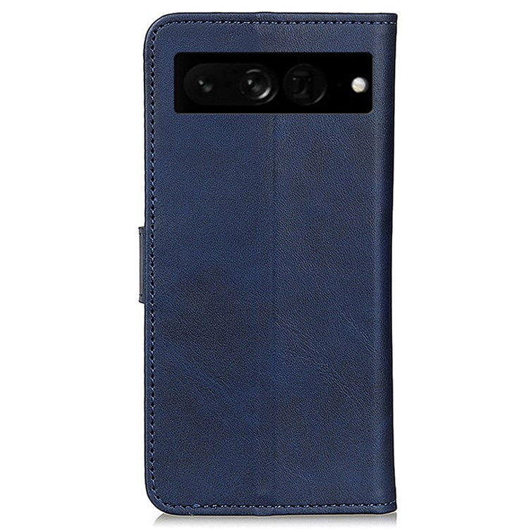 For Google Pixel 7 Pro 5G Foldable Drop-proof Stand Function Leather Wallet Case Magnetic Closing Phone Shell - Blue