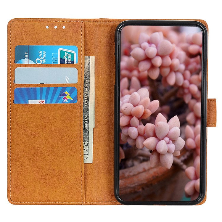 For Google Pixel 7 Pro 5G Foldable Drop-proof Stand Function Leather Wallet Case Magnetic Closing Phone Shell - Brown