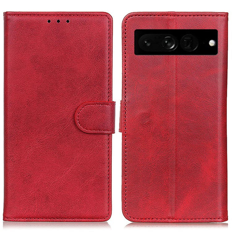 For Google Pixel 7 Pro 5G Foldable Drop-proof Stand Function Leather Wallet Case Magnetic Closing Phone Shell - Red