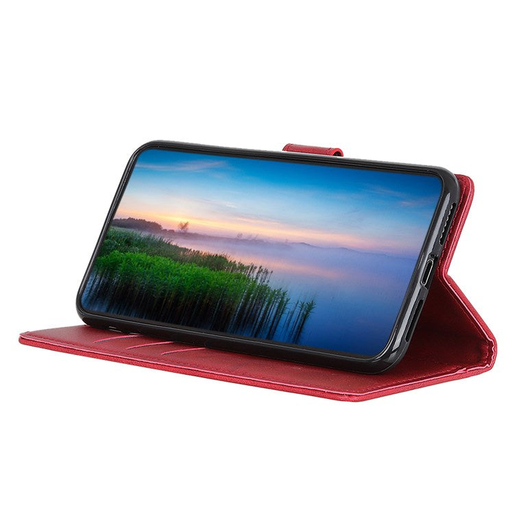 For Google Pixel 7 Pro 5G Foldable Drop-proof Stand Function Leather Wallet Case Magnetic Closing Phone Shell - Red