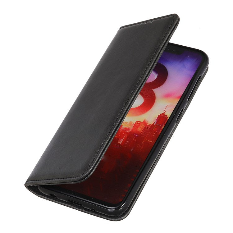 For Google Pixel 7 Pro 5G Magnetic Auto-absorbed Phone Cover Split Leather Stand Wallet Protective Case - Black