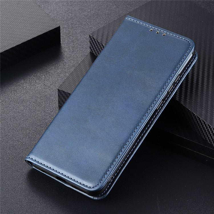 For Google Pixel 7 Pro 5G Magnetic Auto-absorbed Phone Cover Split Leather Stand Wallet Protective Case - Blue