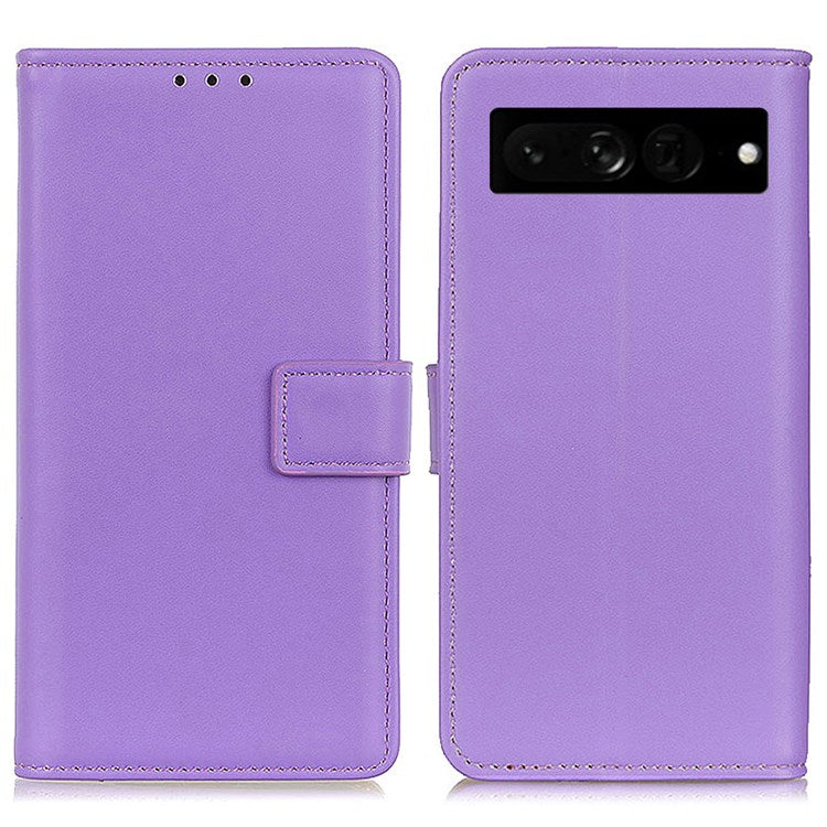 For Google Pixel 7 Pro 5G PU Leather Wallet Cover Magnetic Clasp Foldable Stand Case - Purple