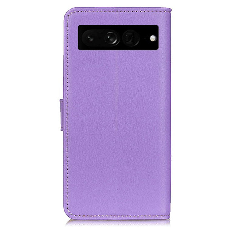 For Google Pixel 7 Pro 5G PU Leather Wallet Cover Magnetic Clasp Foldable Stand Case - Purple