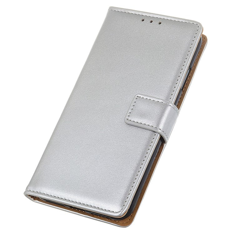 For Google Pixel 7 Pro 5G PU Leather Wallet Cover Magnetic Clasp Foldable Stand Case - Silver