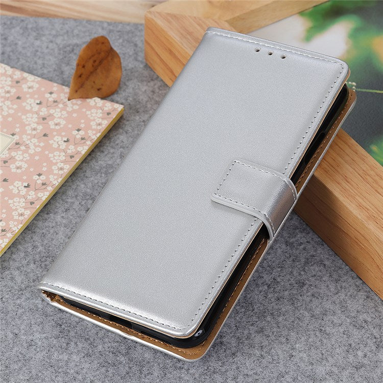 For Google Pixel 7 Pro 5G PU Leather Wallet Cover Magnetic Clasp Foldable Stand Case - Silver