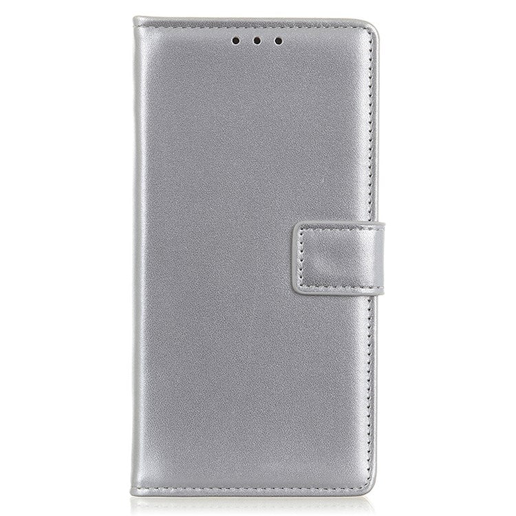 For Google Pixel 7 Pro 5G PU Leather Wallet Cover Magnetic Clasp Foldable Stand Case - Silver