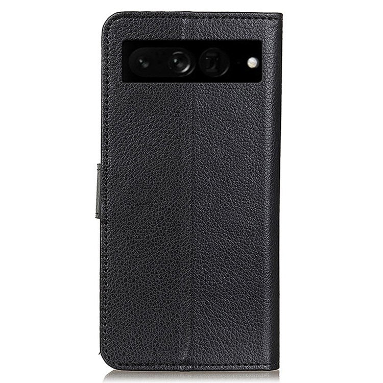 For Google Pixel 7 Pro 5G Anti-scratch Litchi Texture Case PU Leather Wallet Stand Phone Cover - Black