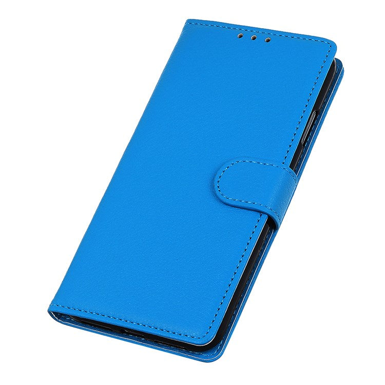 For Google Pixel 7 Pro 5G Anti-scratch Litchi Texture Case PU Leather Wallet Stand Phone Cover - Blue