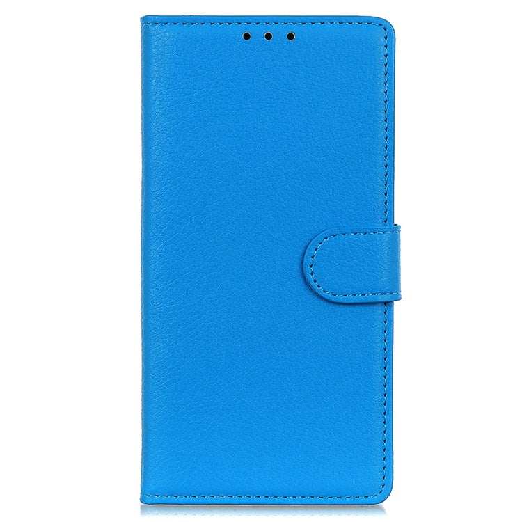 For Google Pixel 7 Pro 5G Anti-scratch Litchi Texture Case PU Leather Wallet Stand Phone Cover - Blue