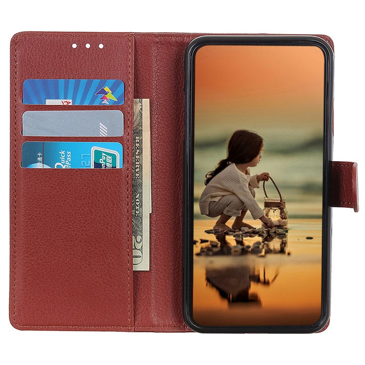 For Google Pixel 7 Pro 5G Anti-scratch Litchi Texture Case PU Leather Wallet Stand Phone Cover - Brown